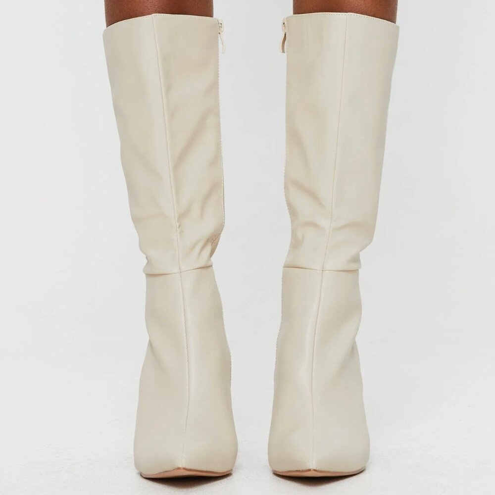 Princess Polly Elodiee Knee High Boots in Cream - Picture 5 of 11